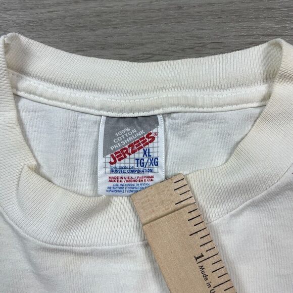 Vintage Shirt Mens Extra Large White University of Texas 90s Multicolor Retro - Picture 7 of 15